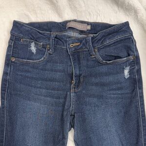 Just USA Women's Distressed Blue Skinny Jeans